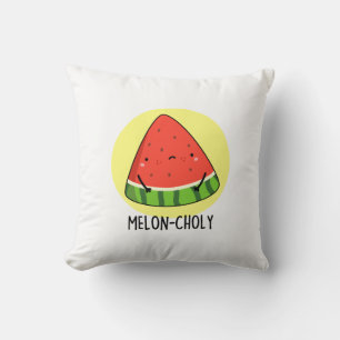 Melon-choly Funny Sad Watermelon Pun  Cushion