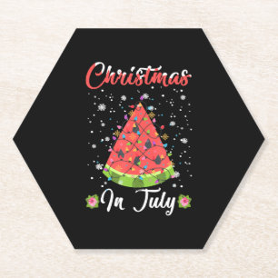 Melon Christmas Tree Summer Christmas In July Paper Coaster