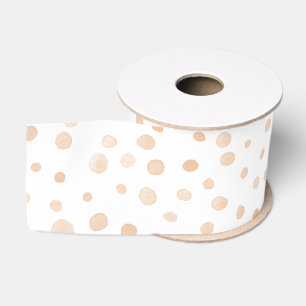 Melon Confetti Watercolor Dots Ribbon Grosgrain Ribbon