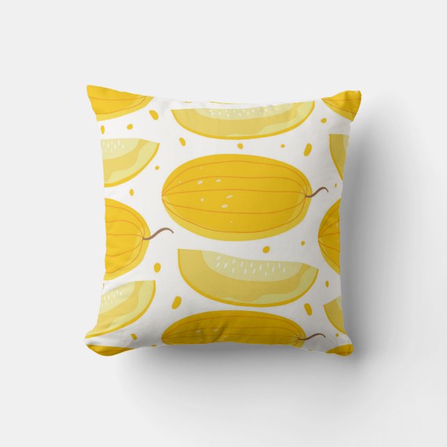 Melon Doodle Fruit Vintage Design Cushion (Front)