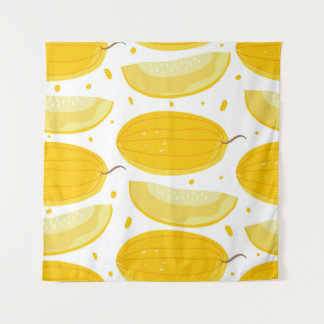 Melon Doodle Fruit Vintage Design Tapestry