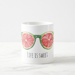 Melon Fruit Green Sunglasses Coffee Mug