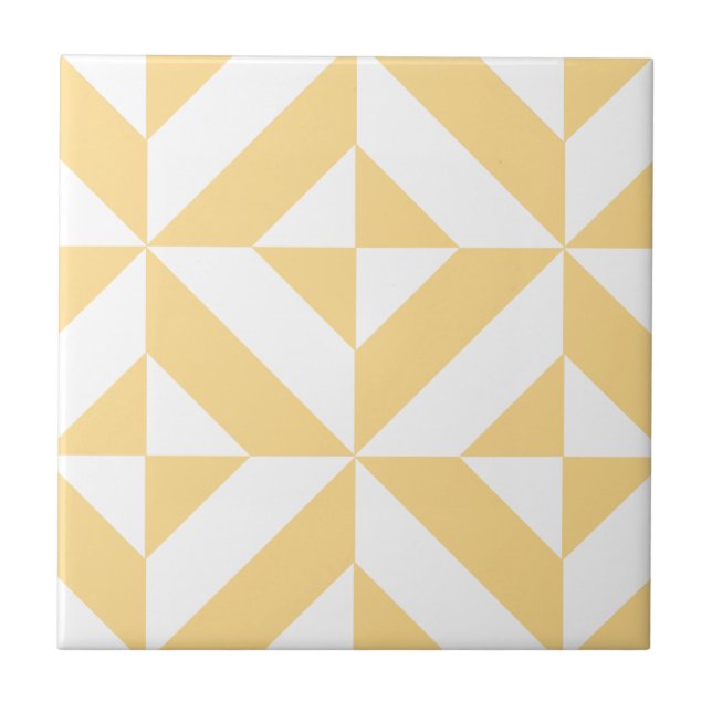 Melon Geometric Art Deco Ceramic Tile (Front)