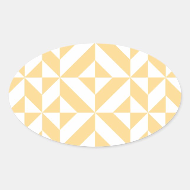 Melon Geometric Art Deco Oval Sticker (Front)
