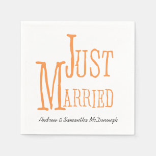 Melon Just Married Personalised Paper Napkins