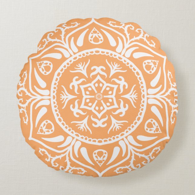Melon Mandala Round Cushion (Front)