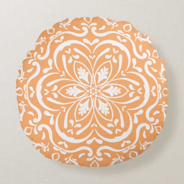 Melon Mandala Round Cushion (Front)
