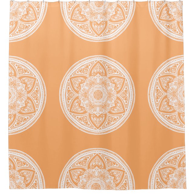 Melon Mandala Shower Curtain (Front)