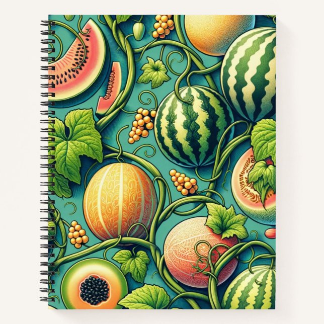 Melon Medley: A Vibrant Vineyard Patchwork Notebook (Front)