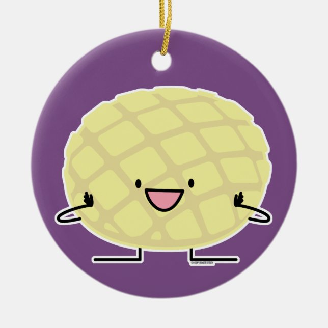 Melon Pan Japanese concha sweet bread patisserie Ceramic Ornament (Front)