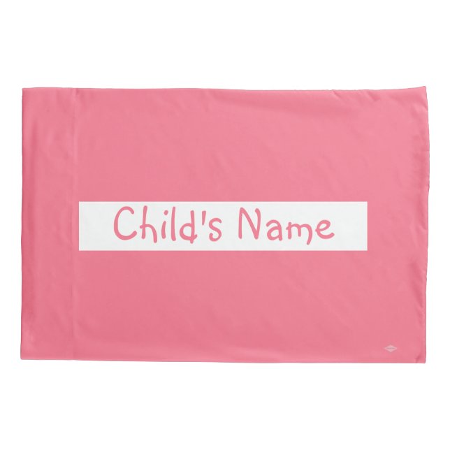 Melon Pink with Child's Name HAMbyWG Pillow Cover (Back)