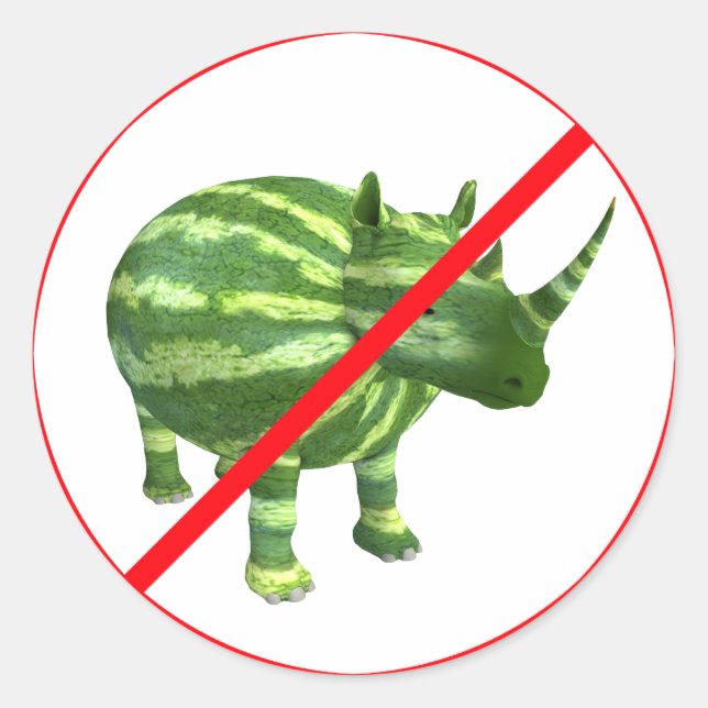 Melon Rhinos Forbidden! Classic Round Sticker (Front)