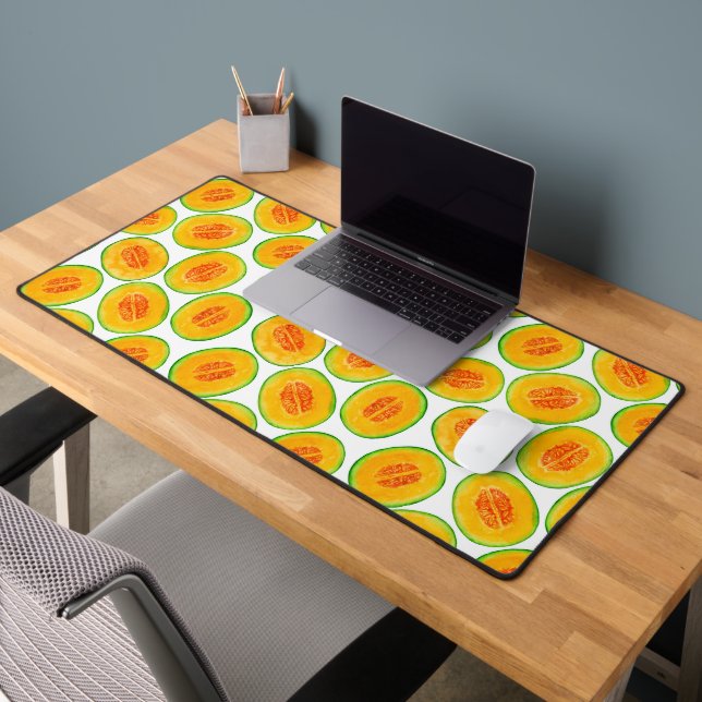 Melon slices watercolor pattern desk mat (Office 2)