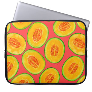 Melon slices watercolor pattern laptop sleeve