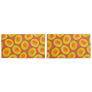 Melon slices watercolor pattern pillowcase