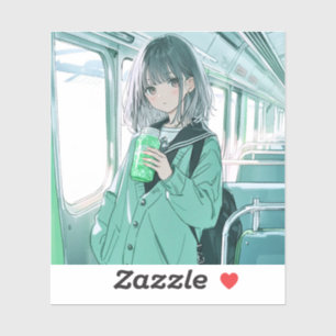 Melon Soda JK Sticker   Sushi Musume GenerativeAI