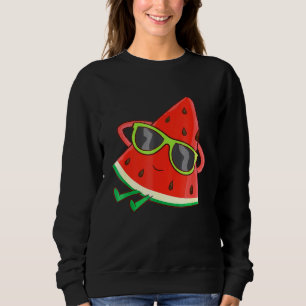 Melon Summer Fruit Sunglasses On Watermelon Sweatshirt