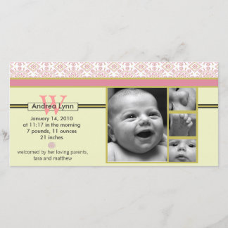 melon tangerine bandanna pattern baby announcement