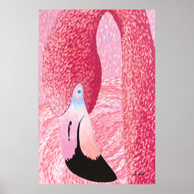Melon The Big Head Flamingo - By Just Dahl Poster (Front)