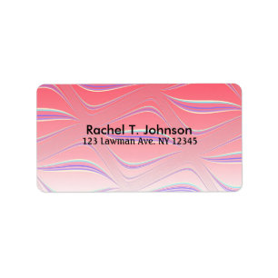 Melon Wavy Fractal Art Label