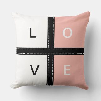 Melon & White Solid Colour Monogram Cushion