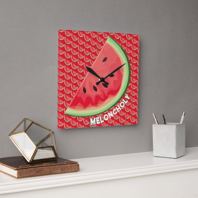 Meloncholy Square Wall Clock (Office)