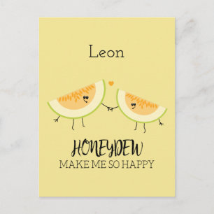 Melons You Make Me Happy Foodie Humour Fruit Pun Postcard