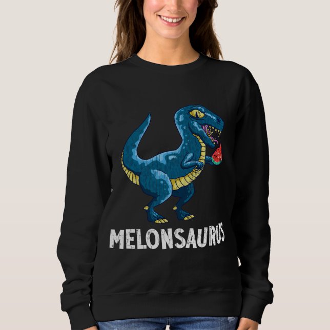 Melonsaurus Funny Watermelon Summer Fruit Graphic Sweatshirt (Front)