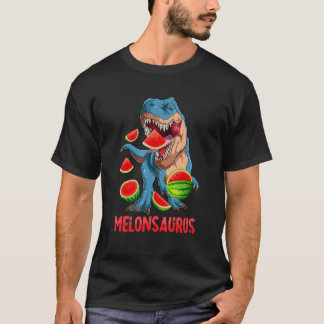 Melonsaurus Watermelon Dinosaur Summer Tropical Fr T-Shirt