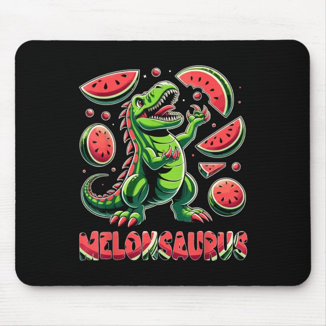 Melonsaurus Watermelon Dinosaur Summer Tropical Va Mouse Pad (Front)