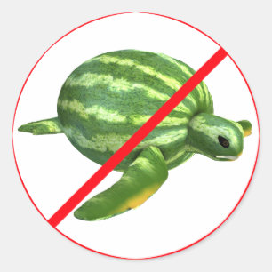 Melonturtles Prohibited! Classic Round Sticker