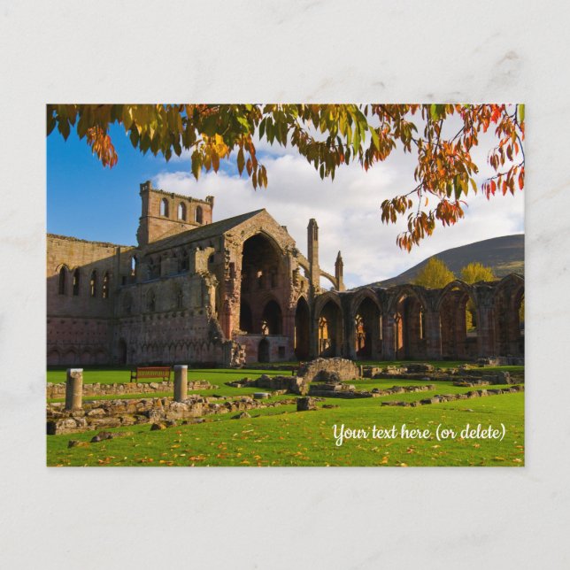 Melrose Abbey, Scotland Postcard (Front)