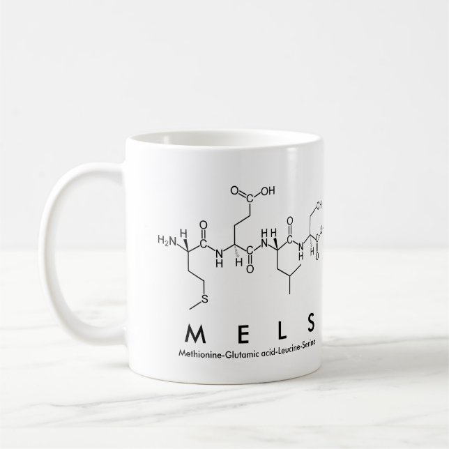 Mels peptide name mug (Left)