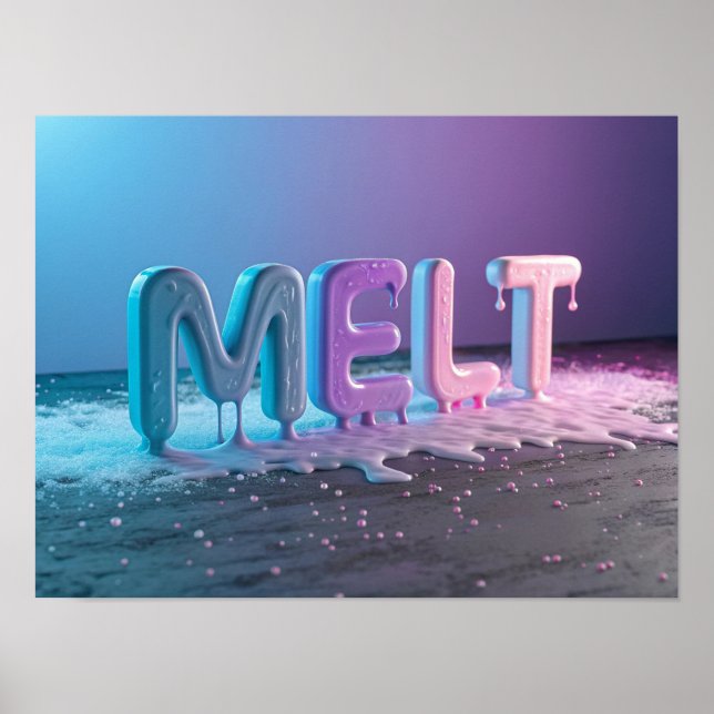 MELT: A 3D Typography Abstract Poster (Front)