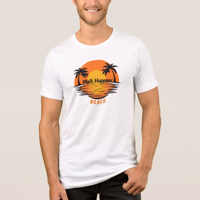 Melt Happens – Sunset Beach Vibes Design Tri-Blend Shirt (Front)