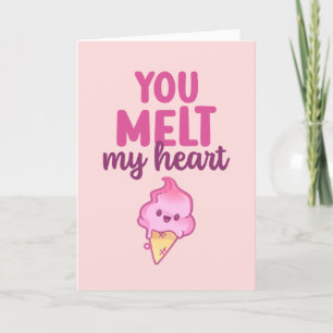 Melt My Heart Ice Cream Pun Funny Valentine's Day Holiday Card