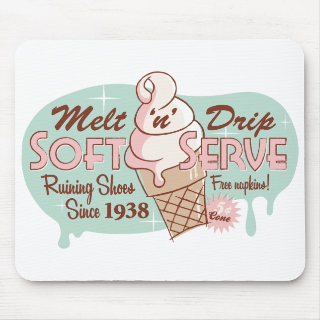 Melt 'n' Drip Soft Serve Ice Cream Mousepad (Front)