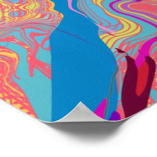 MELTED BEZIER GLITCH VERTICAL 02 POSTER