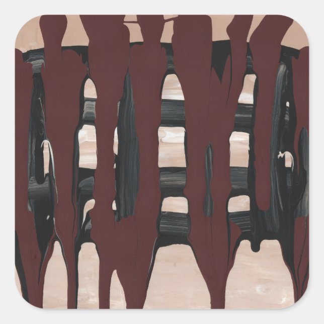 Melted Chocolate Bar Square Sticker (Front)