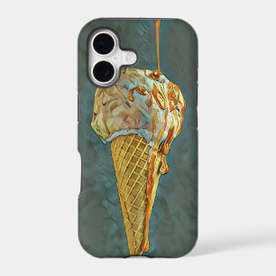 Melted chocolate ice cream cone