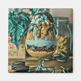 Melted chocolate ice cream shop scoop magnet