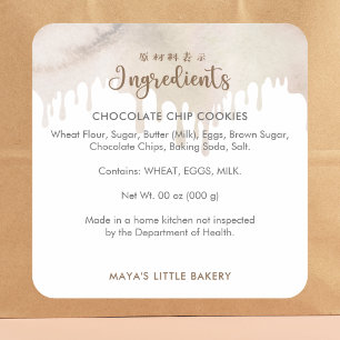 Melted Chocolate Ingredient Bakery Product Square Sticker