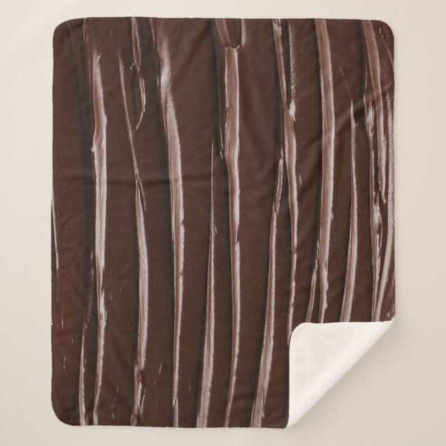 Melted Chocolate: Luscious Spread Texture Sherpa Blanket (Front)