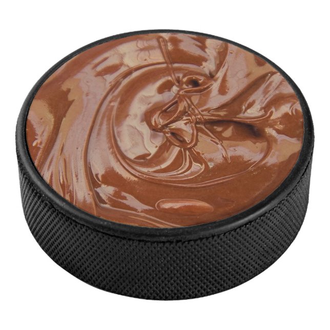 Melted Chocolate Texture Image Plain Hockey Puck (3/4)
