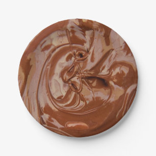 Melted Chocolate Texture Paper Plate