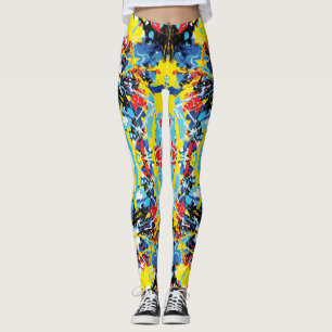 Melted Colour Multicolor Abstract Splatter Leggings