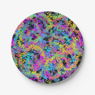 melted crayon multicolor : paper plate