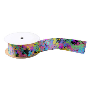 melted crayon multicolor : satin ribbon