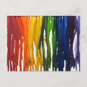 Melted Crayon on canvass Postcard
