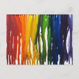 Melted Crayon on canvass Postcard